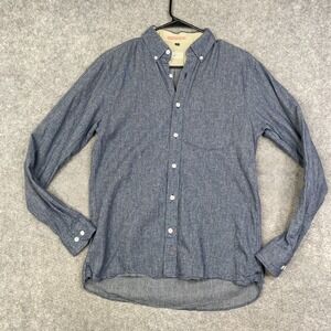 Apolis Indigo Flannel Button Down Shirt Shacket Premium Mens Size Small